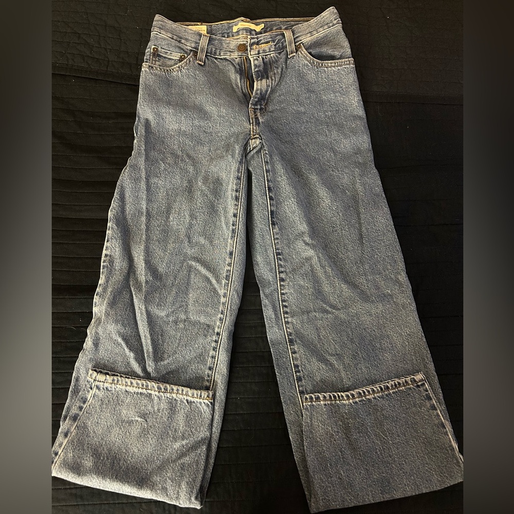 Levi's Blue Baggy Dad Jeans